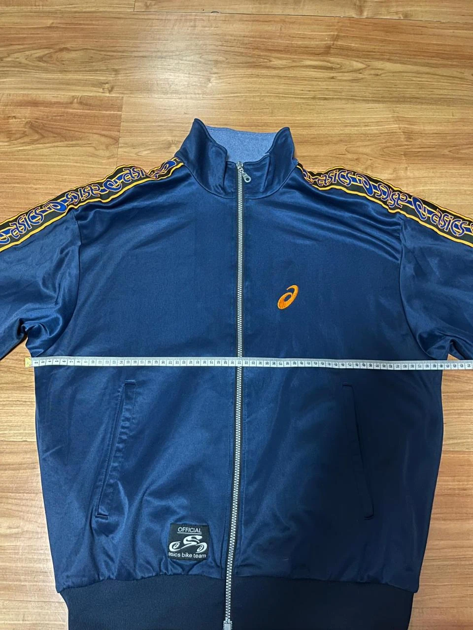 Asics Bike Team Vintage Navy Blue Track Jacket Y2K Size L – photo 8